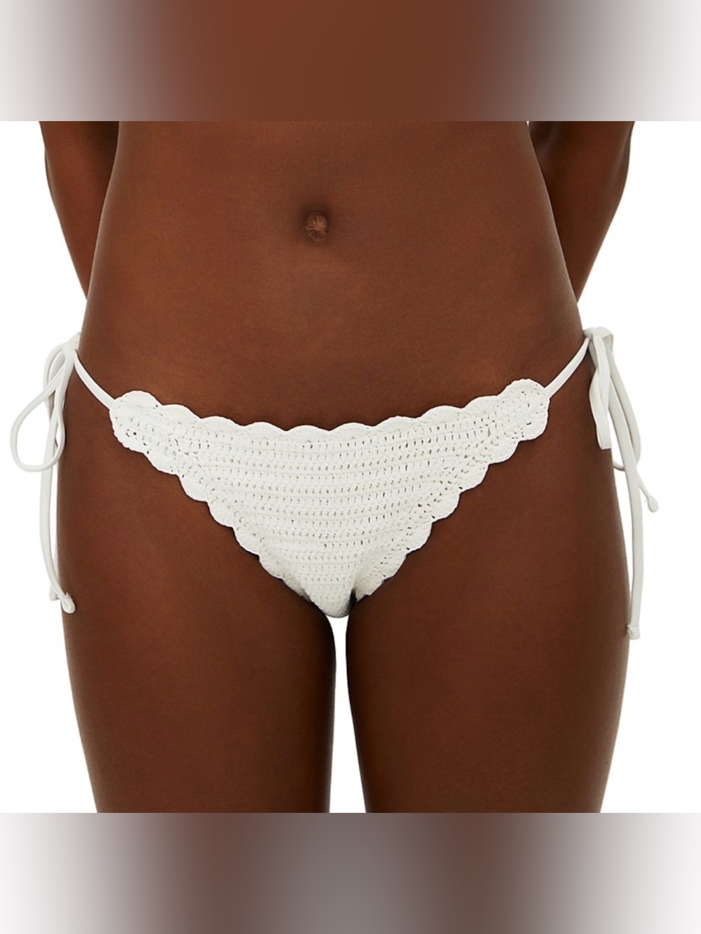 Beach Riot Soleil Crochet Side Tie Bikini Bottom White, Size XL, MSRP $128